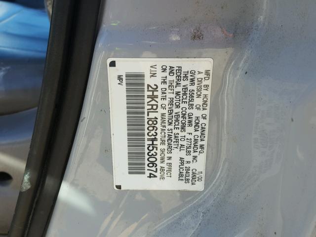 2HKRL18631H530674 - 2001 HONDA ODYSSEY EX SILVER photo 10