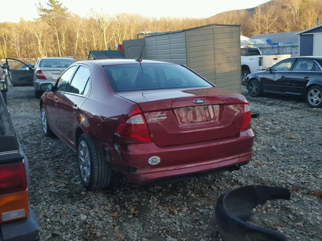 3FAHP0HA8AR226404 - 2010 FORD FUSION SE RED photo 3