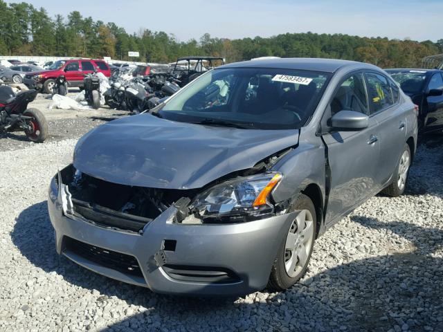 3N1AB7AP9DL609747 - 2013 NISSAN SENTRA S GRAY photo 2