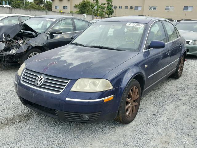 WVWPD63B93P282265 - 2003 VOLKSWAGEN PASSAT GLS BLUE photo 2