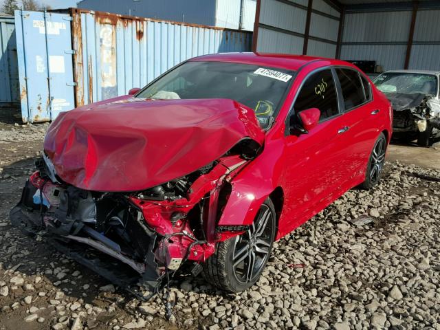 1HGCR2F18HA087071 - 2017 HONDA ACCORD SPO RED photo 2