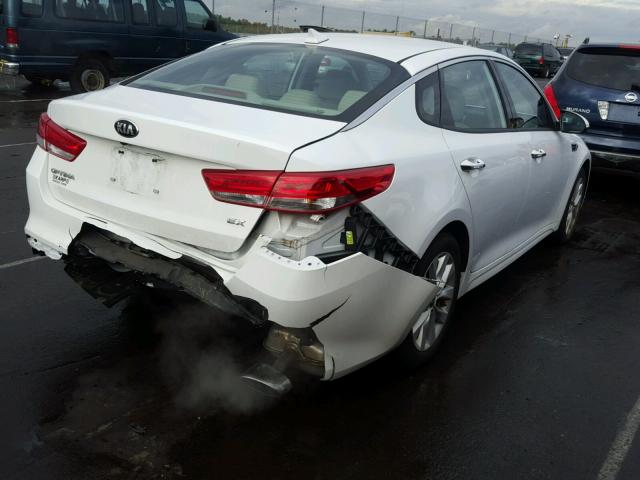 5XXGU4L38GG011207 - 2016 KIA OPTIMA EX WHITE photo 4