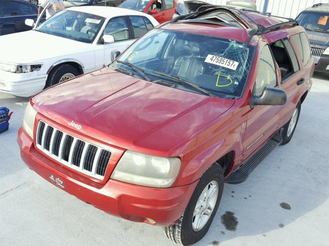 1J4GW48N84C417529 - 2004 JEEP GRAND CHER RED photo 2