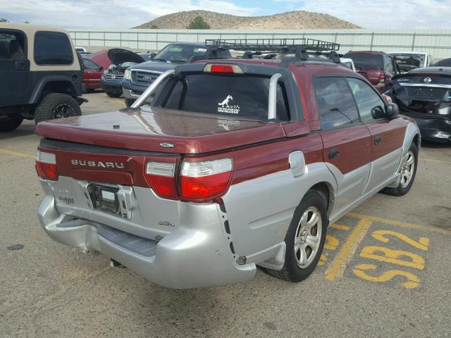 4S4BT62C337111319 - 2003 SUBARU BAJA SPORT RED photo 4