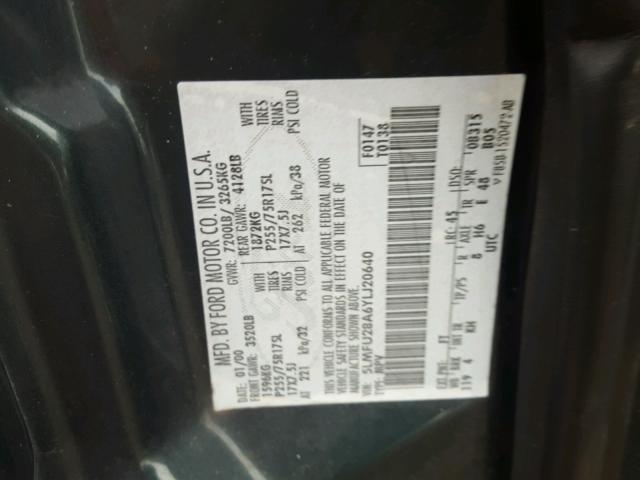 5LMFU28A6YLJ20640 - 2000 LINCOLN NAVIGATOR GREEN photo 10