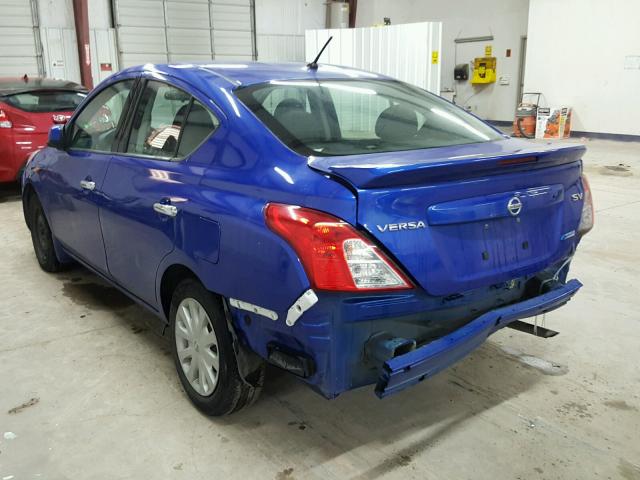 3N1CN7AP2EL836618 - 2014 NISSAN VERSA S BLUE photo 3