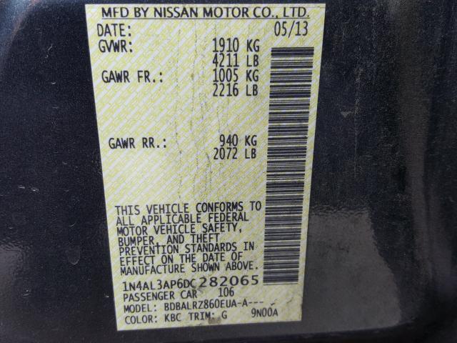 1N4AL3AP6DC282065 - 2013 NISSAN ALTIMA 2.5 CHARCOAL photo 10