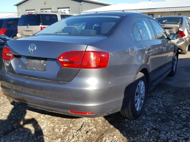 3VW2K7AJ2CM320759 - 2012 VOLKSWAGEN JETTA BASE GRAY photo 4