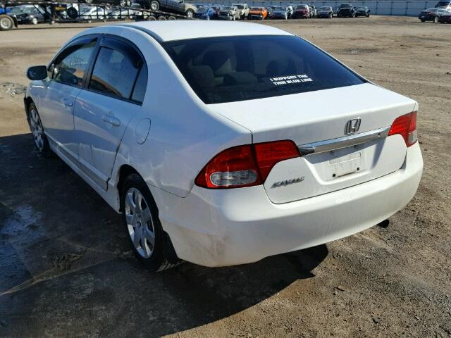 2HGFA16579H363499 - 2009 HONDA CIVIC LX WHITE photo 3