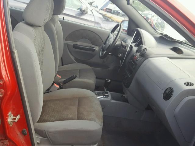 KL1TD52635B432343 - 2005 CHEVROLET AVEO BASE Бордовый фото 5