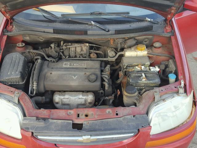 KL1TD52635B432343 - 2005 CHEVROLET AVEO BASE Бордовый фото 7