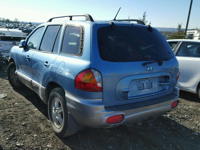 KM8SC73D24U740540 - 2004 HYUNDAI SANTA FE G BLUE photo 3