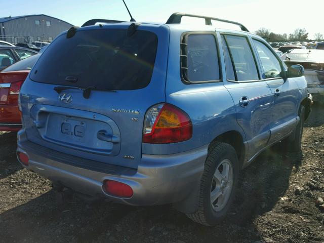 KM8SC73D24U740540 - 2004 HYUNDAI SANTA FE G BLUE photo 4