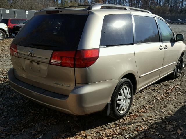 5TDZA23C44S200582 - 2004 TOYOTA SIENNA CE GOLD photo 4