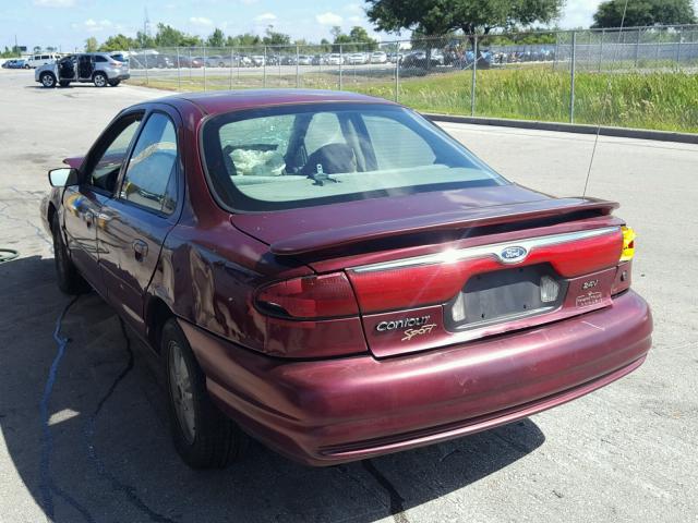 1FAFP66L3XK228167 - 1999 FORD CONTOUR SE RED photo 3