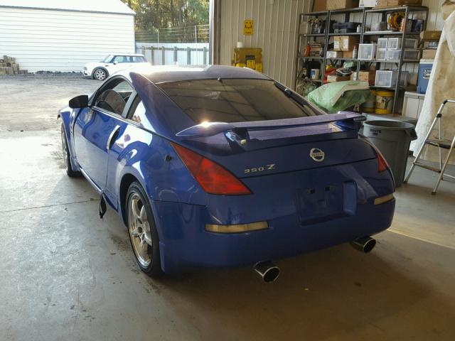 JN1AZ34D05M602795 - 2005 NISSAN 350Z COUPE BLUE photo 3