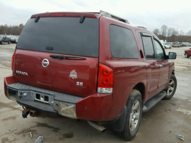 5N1AA08B26N713402 - 2006 NISSAN ARMADA SE RED photo 4