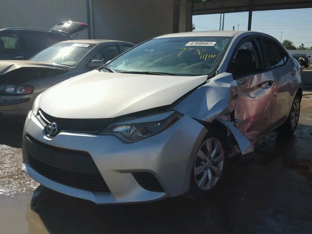 2T1BURHE8EC046061 - 2014 TOYOTA COROLLA L SILVER photo 2