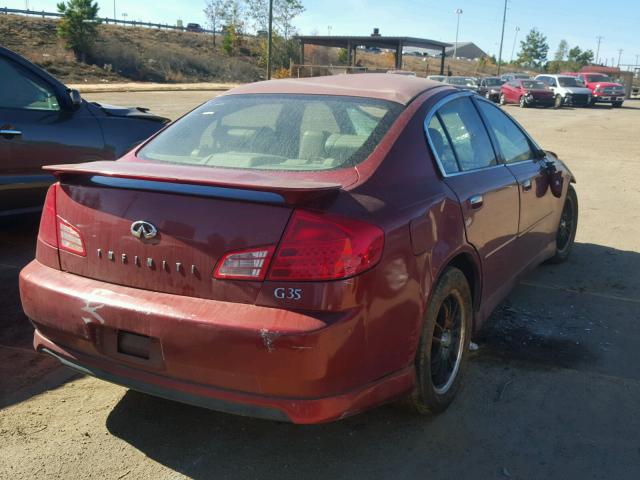 JNKCV51E94M606769 - 2004 INFINITI G35 MAROON photo 4