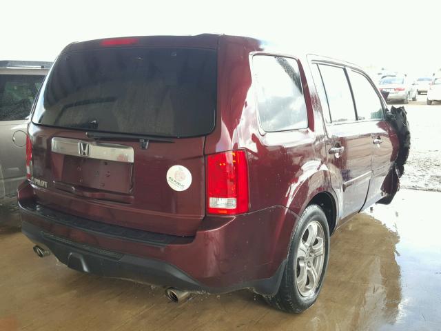 5FNYF3H65EB014979 - 2014 HONDA PILOT EXL MAROON photo 4