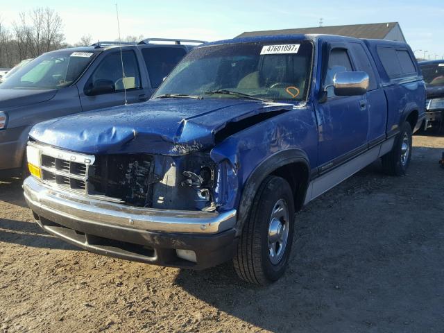 1B7GL23X2TS515648 - 1996 DODGE DAKOTA BLUE photo 2