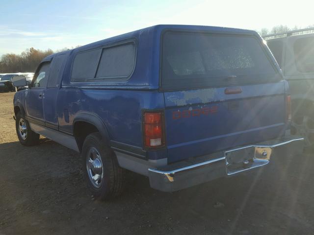 1B7GL23X2TS515648 - 1996 DODGE DAKOTA BLUE photo 3