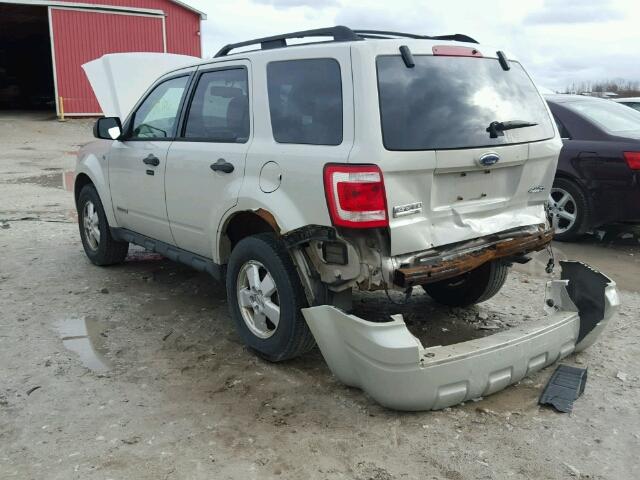 1FMCU931X8KA27602 - 2008 FORD ESCAPE XLT BEIGE photo 3