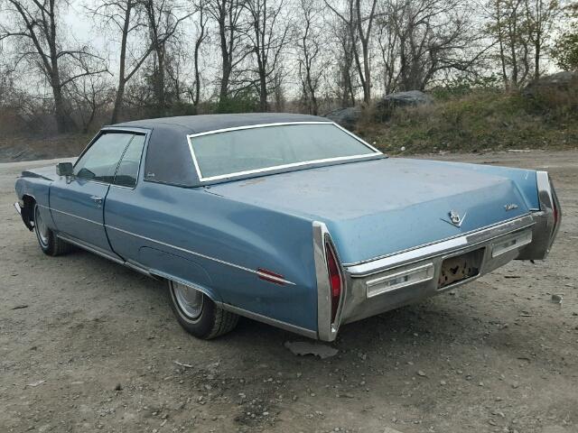 6D47R2E379301 - 1972 CADILLAC DEVILLE BLUE photo 3