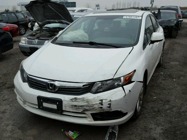 2HGFB2F55CH103287 - 2012 HONDA CIVIC LX WHITE photo 2