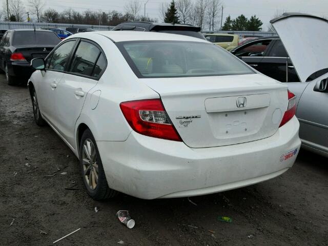 2HGFB2F55CH103287 - 2012 HONDA CIVIC LX WHITE photo 3