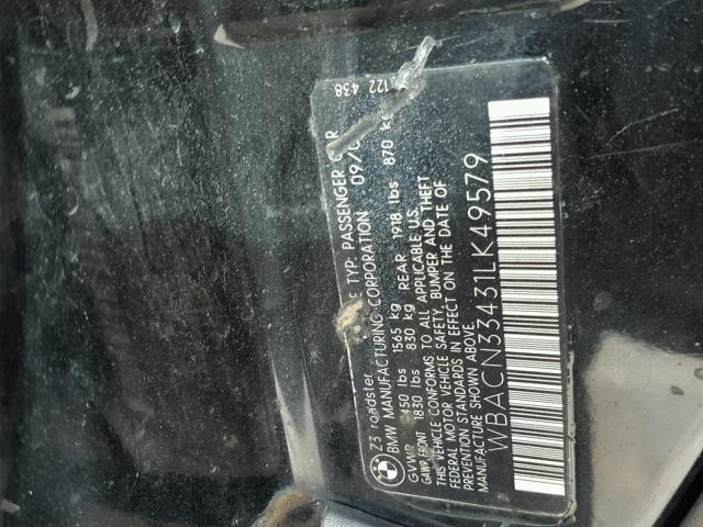 WBACN33431LK49579 - 2001 BMW Z3 2.5 BLACK photo 10