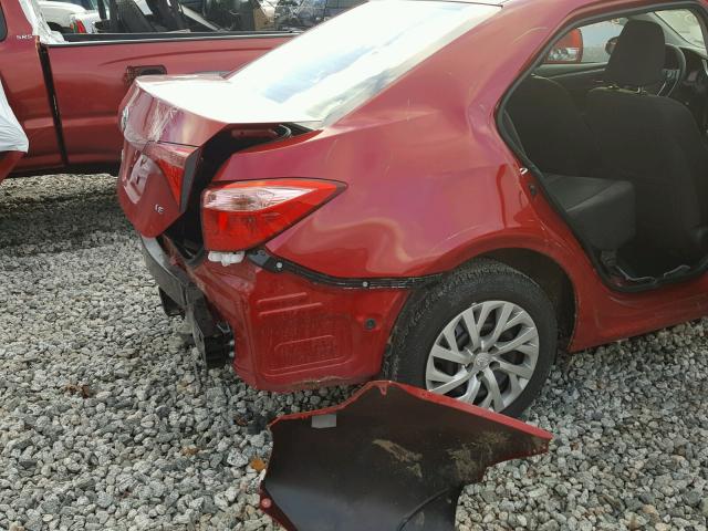 2T1BURHE9HC956841 - 2017 TOYOTA COROLLA L RED photo 9