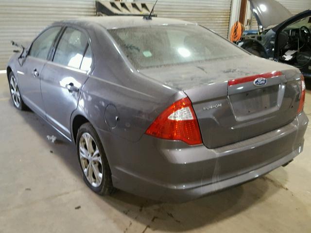 3FAHP0HA9CR207525 - 2012 FORD FUSION SE GRAY photo 3