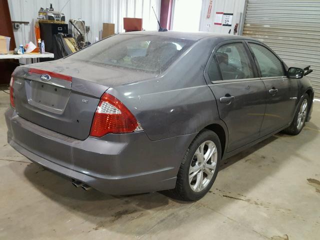 3FAHP0HA9CR207525 - 2012 FORD FUSION SE GRAY photo 4