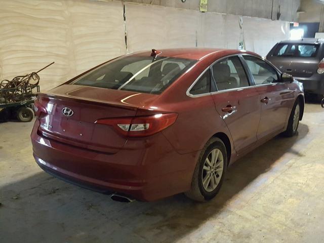 5NPE24AF8GH323106 - 2016 HYUNDAI SONATA SE RED photo 4