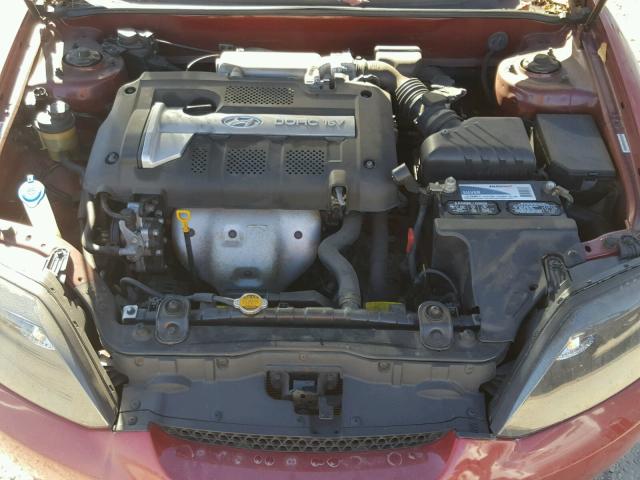 KMHHM65D45U185574 - 2005 HYUNDAI TIBURON BURGUNDY photo 7