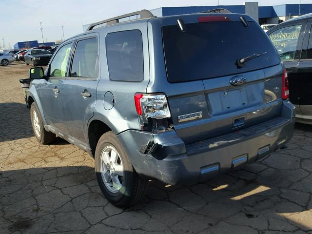 1FMCU0D70AKA72830 - 2010 FORD ESCAPE XLT TEAL photo 3