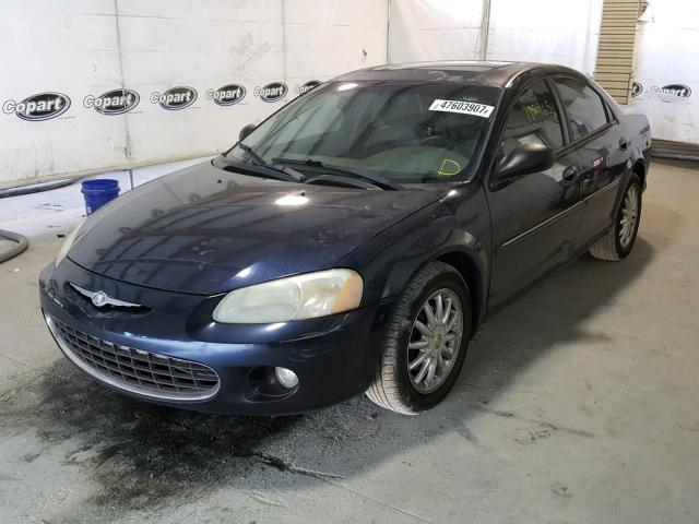 1C3EL56R22N244646 - 2002 CHRYSLER SEBRING LX BLUE photo 2