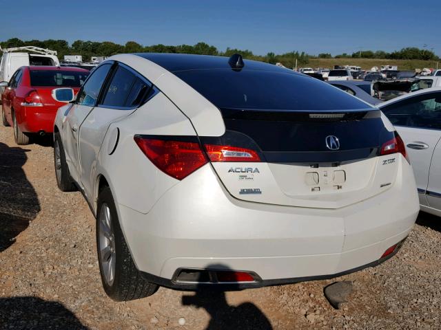 2HNYB1H40CH500311 - 2012 ACURA ZDX TECHNO WHITE photo 3