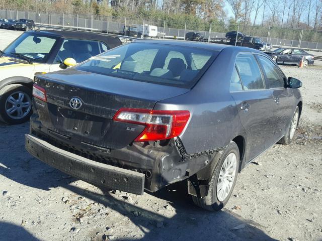 4T4BF1FKXDR300098 - 2013 TOYOTA CAMRY L GRAY photo 4