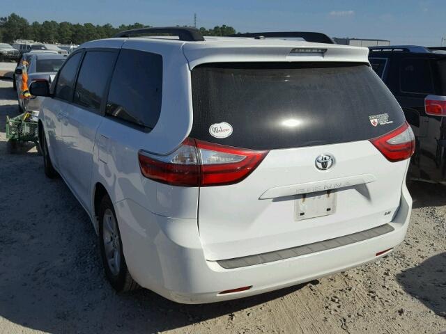 5TDKK3DC0FS544593 - 2015 TOYOTA SIENNA LE WHITE photo 3