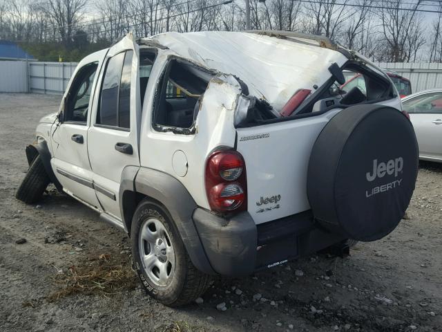 1J4GL48K05W716673 - 2005 JEEP LIBERTY SP WHITE photo 3