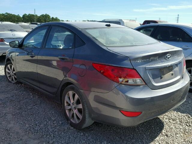 KMHCU4AE1EU615042 - 2014 HYUNDAI ACCENT GLS GRAY photo 3