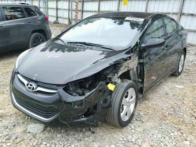 KMHDH4AE7DU001393 - 2013 HYUNDAI ELANTRA GL BLACK photo 2