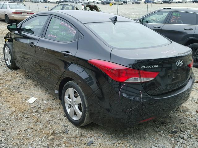 KMHDH4AE7DU001393 - 2013 HYUNDAI ELANTRA GL BLACK photo 3