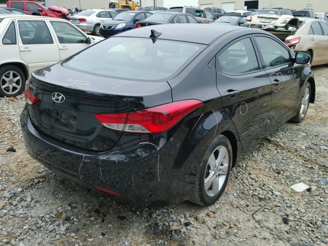 KMHDH4AE7DU001393 - 2013 HYUNDAI ELANTRA GL BLACK photo 4