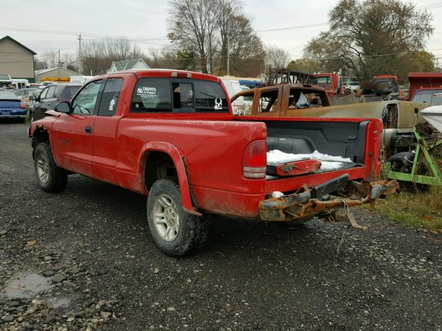 1B7GG22N11S293377 - 2001 DODGE DAKOTA RED photo 3