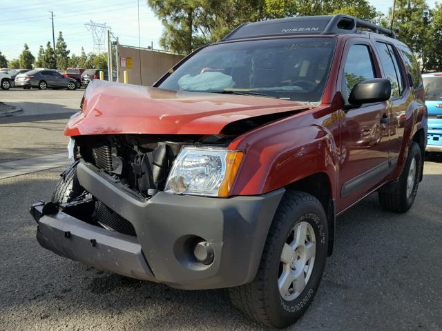 5N1AN08U05C612519 - 2005 NISSAN XTERRA OFF RED photo 2