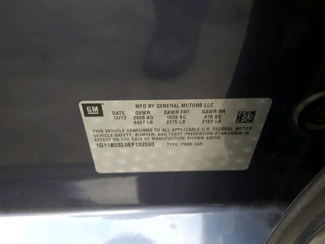 1G11B5SL9EF132593 - 2014 CHEVROLET MALIBU LS Mavi foto 10