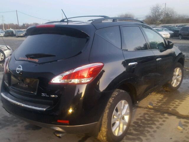 JN8AZ1MW7BW157608 - 2011 NISSAN MURANO S BLACK photo 4